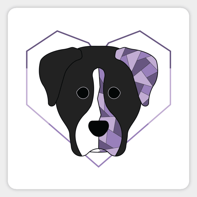 Geometric Tuxedo Boxer Sticker by Kali Farnsworth